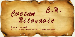 Cvetan Milosavić vizit kartica